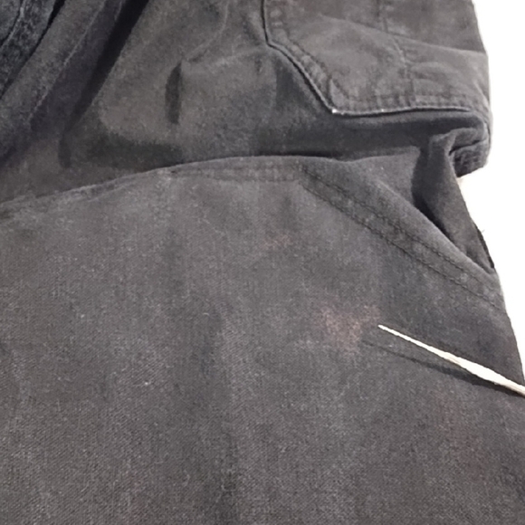 Hammer Down Heavy Duty Black Cargo Pants Sturdy Fabric Double knees & leg Hem - Picture 6 of 16